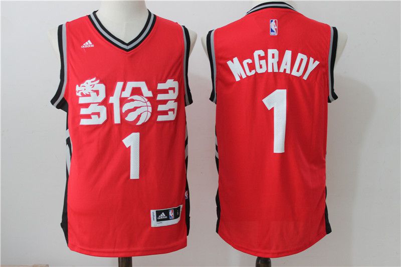 Men Toronto Raptors 1 Mccrady Red Adidas NBA Jerseys